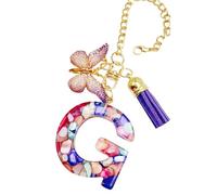 Ciondolo a forma di lettera per tazza, con farfalla e, ciondolo moderno e alla, per zaino, bottiglia d'acqua, gioiello per scuola, lavoro, attività all'aperto, escursionismo