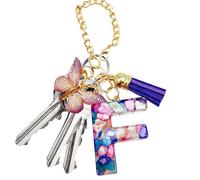 Ciondolo a forma di lettera per tazza, con farfalla e, ciondolo moderno e alla, per zaino, bottiglia d'acqua, gioiello per scuola, lavoro, attività all'aperto, escursionismo