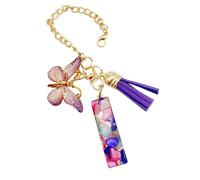 Ciondolo a forma di lettera per tazza, con farfalla e, ciondolo moderno e alla, per zaino, bottiglia d'acqua, gioiello per scuola, lavoro, attività all'aperto, escursionismo