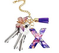 Ciondolo a forma di lettera per tazza, con farfalla e, ciondolo moderno e alla, per zaino, bottiglia d'acqua, gioiello per scuola, lavoro, attività all'aperto, escursionismo