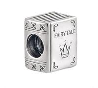 Ciondolo a forma di libro delle fiabe, per braccialetti Pandora, in vero argento Sterling 925, confezione regalo di buon compleanno, One Size, Metallo, Non pietra preziosa