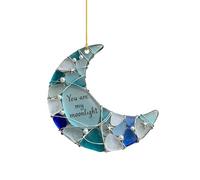 Ciondolo a forma di luna, decorazione in acrilico traslucido per la casa, design leggero ed elegante con stile da appendere, ricordo decorativo a forma di luna per coppia, famiglia, compleanno, regalo