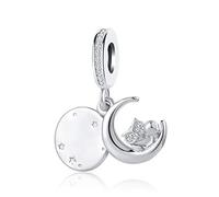 Ciondolo a forma di luna, stella, gufo, compatibile con braccialetti Pandora, regalo di Natale e compleanno, per donne, figlia, sorella, nipote