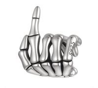 Ciondolo a forma di mano con scheletro, per braccialetti Pandora, in argento Sterling 925, design giocoso ma ribelle - in confezione regalo, One Size, Metallo, Non pietra preziosa