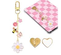 Ciondolo a forma di margherita per amanti dei libri, unisex, con margherita e ape, accessorio per e-reader, idea regalo per amanti dei libri, compatibile con Kindle, e-reader, telefono, iPad, AirPod