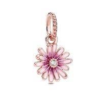 Ciondolo a forma di margherita rosa, per fai da te, adatto per braccialetti e gioielli