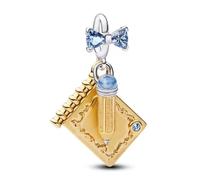 Ciondolo a forma di matita e biglietto, in argento 925, compatibile con ciondoli Pandora, Trollbeads, Chamilia, Biagi e molti altri braccialetti con ciondoli del Regno Unito.
