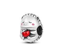 Ciondolo a forma di mela a forma di riccio, in argento Sterling 925, compatibile con braccialetti Pandora