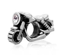 Ciondolo a forma di moto, in argento Sterling 925, per sport, viaggi, vacanze, compleanno, per braccialetti, Argento sterling Argento