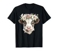 Ciondolo a forma di mucca con corona di fiori Maglietta