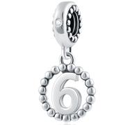 Ciondolo a forma di numero in argento Sterling 925, compatibile con braccialetti Pandora, collane e collane a serpente, numeri a scelta (10-60), perfetto per compleanni e anniversari, normal, Metallo