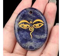 Ciondolo a forma di palma con pietra semi-preziosa in cristallo naturale, occhio di Buddha per meditazione, occhi che vedono tutti, 35*45MM, Cristallo naturale, Ametista