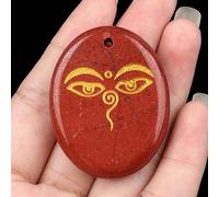 Ciondolo a forma di palma con pietra semi-preziosa in cristallo naturale, occhio di Buddha per meditazione, occhi che vedono tutti, 35*45MM, Cristallo naturale, Ametista