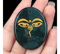 Ciondolo a forma di palma con pietra semi-preziosa in cristallo naturale, occhio di Buddha per meditazione, occhi che vedono tutti, 35*45MM, Cristallo naturale, Ametista
