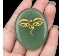 Ciondolo a forma di palma con pietra semi-preziosa in cristallo naturale, occhio di Buddha per meditazione, occhi che vedono tutti, 35*45MM, Cristallo naturale, Ametista