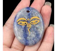 Ciondolo a forma di palma con pietra semi-preziosa in cristallo naturale, occhio di Buddha per meditazione, occhi che vedono tutti, 35*45MM, Cristallo naturale, Ametista