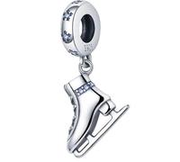Ciondolo a forma di pattino da ghiaccio, in argento 925, compatibile con ciondoli Pandora, Trollbeads, Chamilia, Biagi e molti altri braccialetti con charm del Regno Unito.