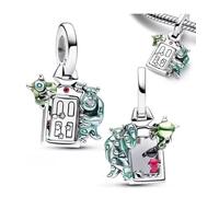 Ciondolo a forma di porta con mostri, in argento Sterling 925, compatibile con ciondoli Pandora e molti altri braccialetti con ciondoli del Regno Unito