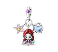 Ciondolo a forma di principessa dell'acqua, in argento 925, compatibile con braccialetti Pandora, Trollbeads, Chamilia, Biagi e molti altri braccialetti con ciondoli del Regno Unito.