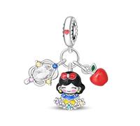 Ciondolo a forma di principessa delle nevi in argento 925, compatibile con ciondoli Pandora, Trollbeads, Chamilia, Biagi e molti altri braccialetti con ciondoli del Regno Unito.