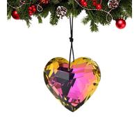 Ciondolo a forma di prisma di con cordino | Ciondolo a forma di prisma a forma di cuore, per compleanno, Natale, San Valentino, gioielli, decorazione per la casa
