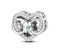 Ciondolo a forma di quadrifoglio, in argento Sterling 925, con scritta "I Love You", compatibile con braccialetti Pandora