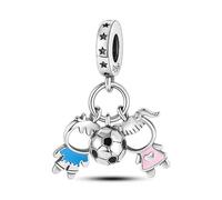 Ciondolo a forma di rana, cuore, sorella, balletto, fiore, farfalla, pesce, fortuna, compleanno, in argento Sterling 925, compatibile con braccialetti Pandora Charm Moments, Metallo Argento sterling