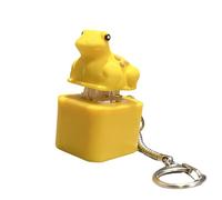 Ciondolo a forma di rana, giocattolo da scrivania, con suono e luce, accessorio per pulsante a pressione in ABS, ciondolo portatile giallo per zaino, cinghia mobile, ciondolo da spremere per il