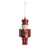 Ciondolo a forma di schiaccianoci e Babbo Natale, decorazione per albero di Natale, per migliorare l'atmosfera festiva e festiva (rosso)