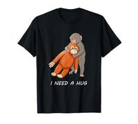 Ciondolo a Forma di Scimmia con Scritta «I Need a Hug», Motivo: Alone Baby Maglietta