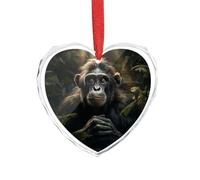 Ciondolo a forma di scimmia nella giungla in cristallo trasparente a forma di cuore, romantico, decorazione da appendere per fai da te, regalo per casa, finestra, auto, festa di nozze, ornamento da