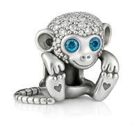Ciondolo a forma di scimmia sfacciata, in argento Sterling 925, compatibile con braccialetti Pandora Moments