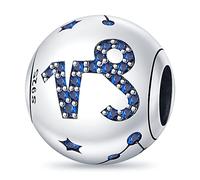 Ciondolo a forma di segno zodiacale Capricorno, in argento Sterling 925, compatibile con braccialetti Pandora