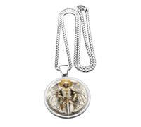 Ciondolo a forma di soldato angelo, da uomo, catena da difensore | Statuetta alata dettagliata in acciaio inox | Buono preghiera quotidiana regalo di compleanno padre marito fratello angelo