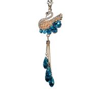 Ciondolo a forma di specchio per auto, con strass di | Swan - Specchietto retrovisore per auto, con strass, decorazione per interni auto, colore: blu