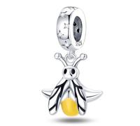 Ciondolo a forma di stella che si illumina al buio, in argento Sterling 925, compatibile con braccialetti Pandora