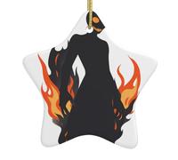 Ciondolo a forma di stella da appendere all'albero di Natale Yyhwhjde La terrificante ombra tra le fiamme stampe decorazione centri commerciali, supermercati, negozi