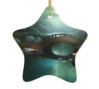 Ciondolo a forma di stella da appendere in ceramica a forma di albero di Natale WHJDPP Little Bridge in The East Stampa case, centri commerciali, supermercati e negozi