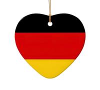 Ciondolo a forma di stella in ceramica con bandiera della Germania, un ornamento unico per decorazioni rustiche dell'albero di Natale