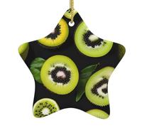 Ciondolo a forma di stella in ceramica per albero di Natale DDCXZPP Green Kiwi Stampe case, centri commerciali, supermercati e negozi