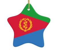 Ciondolo a forma di stella in ceramica per albero di Natale Whjdpp bandiera eritrea stampa decorazione centri commerciali, supermercati, negozi