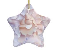 Ciondolo a forma di stella in ceramica per albero di Natale Whjdpp Shell Riflessione Stampa Decorazione Centri commerciali, supermercati, negozi