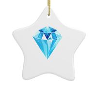 Ciondolo a forma di stella in ceramica per albero di Natale WHJSSF Blue Ice Diamond Pattern con fori accuratamente perforati corda in metallo