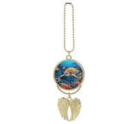 Ciondolo a forma di stella marina tropicale a forma di stella marina per specchietto retrovisore, regalo fortunato, ornamento da appendere, divertente ciondolo per auto, ufficio, decorazione domestica