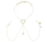 Ciondolo a forma di stella, non forato, per capezzoli, catena per il corpo, ciondolo a forma di cuore, gioiello per reggiseno, accessori, One Size, come descritto, come descritto