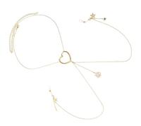 Ciondolo a forma di stella, non forato, per capezzoli, catena per il corpo, ciondolo a forma di cuore, gioiello per reggiseno, accessori, One Size, come descritto, come descritto