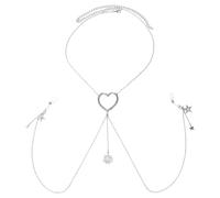 Ciondolo a forma di stella, per capezzoli, per il corpo, con ciondolo a forma di cuore, gioiello per reggiseno, abbigliamento