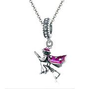 Ciondolo a forma di strega, in argento Sterling 925, per braccialetti Pandora