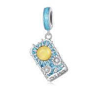 Ciondolo a forma di tarocchi in argento Sterling 925 per braccialetti Pandora, brillante ciondolo a forma di tarocchi, idea regalo per donne