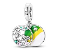 Ciondolo a forma di tartaruga e lepre, in argento Sterling 925, compatibile con ciondoli Pandora e molti altri braccialetti con charm del Regno Unito